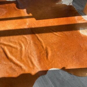 Elegant Brown Cowhide Rug 6x7 feet.